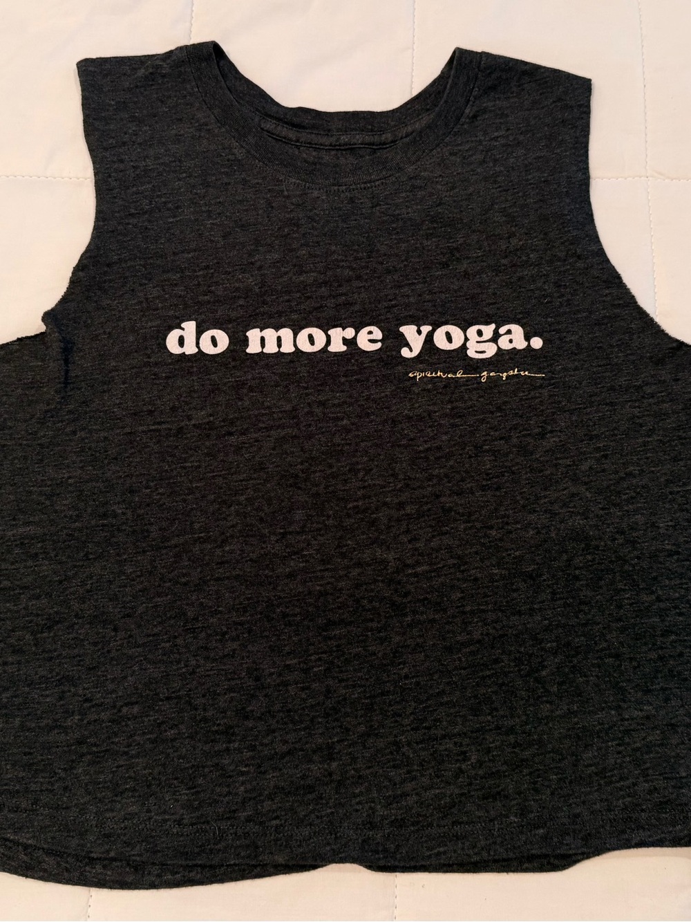 Spiritual Gangster Charcoal 'do more yoga.' Muscle Tee